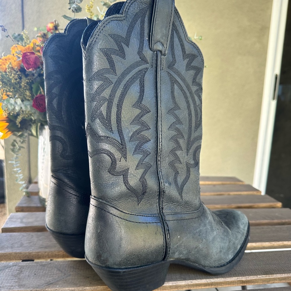 Black Leather Tony Lama Cowboy Boots
